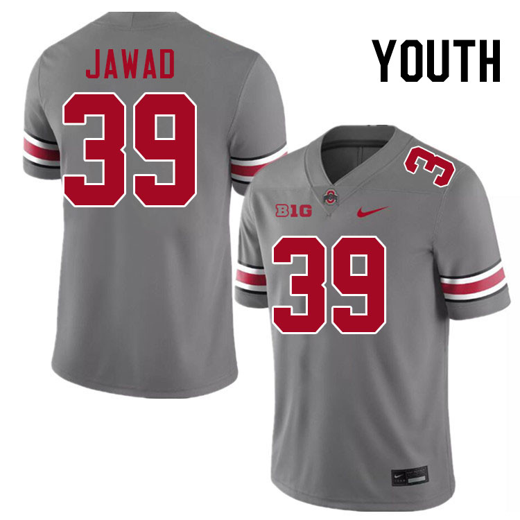 Ohio State Buckeyes Hadi Jawad Youth #39 Authentic Grey College Football Jersey 2404RZLR4